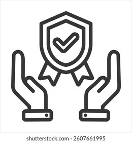Quality Assurance Outline Icon Vector Illustration