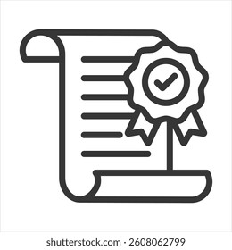 Quality Assurance Outline Icon Vector Illustration