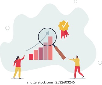 Garantía de calidad o seguimiento de rendimiento para el desarrollo. diseño plano con personas.