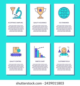 Quality assurance and standards banner template with place for text. Vector illustration.