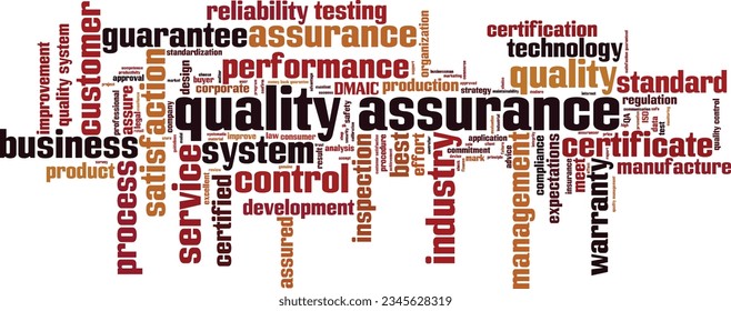 Quality assurance word cloud concept. Collage made of words about quality assurance. Vector illustration