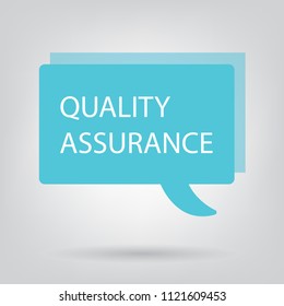 quality assurance written on speech bubble- vector illustration