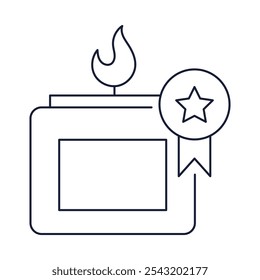 Quality Assured Icon – Candle with Star Badge, Representing Guaranteed Quality, Authenticity, and Premium Standards