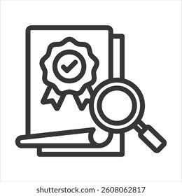 Quality Audit Outline Icon Vector Illustration