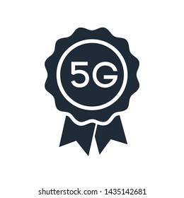 Quality award.  5G technology vector icon for web design isolated on white background.