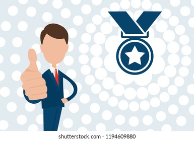 Quality award. Concept Flat design.