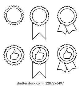 Quality award rosette icons vector on white background