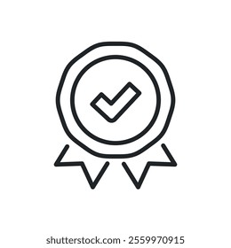 Quality badge icon. Perfect pixel on transparent background