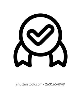 quality badge line icon. Clean and minimalist vector icon for websites, mobile apps, presentations, and logos. Fully scalable and customizable for any project.