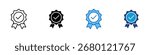 Quality Badge Multiple Style Icon Design Vector - ribbon badge with a checkmark inside, symbolizing certified quality, achievement, or approval