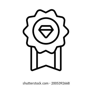 quality badge premium single isolated icon with outline style