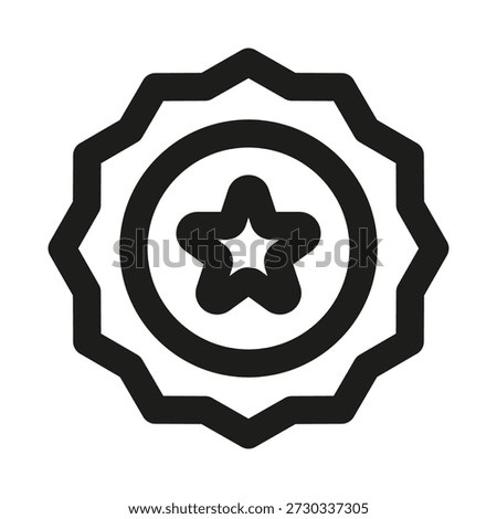 Quality badge professional line icon. Professional Line Vector Icon with modern certification and excellence concept, minimal clean outline design and scalable approval symbol
