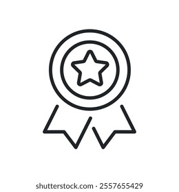 Quality badge thin line icons. Perfect pixel on transparent background