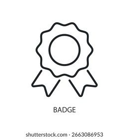 Qualitäts-Badge dünne Linie Symbole.