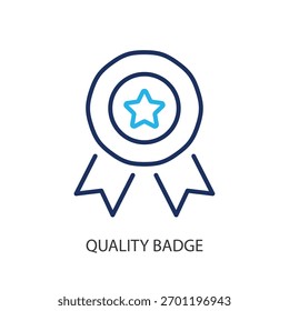 Quality badge thin line icons. Original vector illustration.