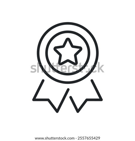 Quality badge thin line icons. Perfect pixel on transparent background