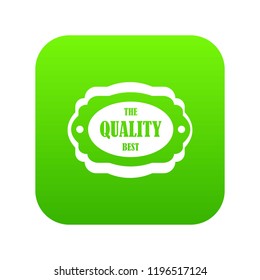 The quality best label icon digital green for any design isolated on white vector illustration