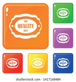 The quality best label icons set collection vector 6 color isolated on white background