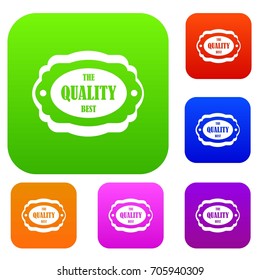 The quality best label set icon in different colors isolated vector illustration. Premium collection