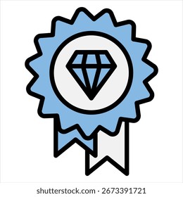 Quality Blue Black Single Icon Illustration