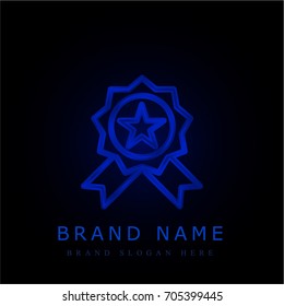 Quality blue chromium metallic logo