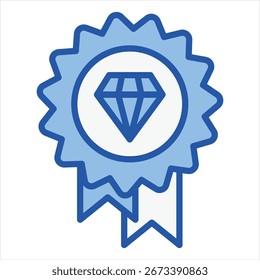 Quality Blue White Single Icon Illustration