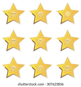quality button yellow on white background