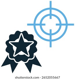 Vetor de ícone de calibração de qualidade, que representa a precisão e o ajuste para medições precisas. Ideal para projetos científicos, industriais ou técnicos que exigem padrões exatos.