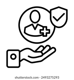 Quality of Care icon line vector illustrations