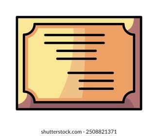 Quality certificate icon. Graduation degree diploma of university, college, school, other education training or course. Achievement or award document badge.