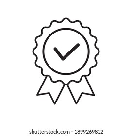 Quality certificate icon isolated on white background. Rosette icon Flat style. Vector illustration