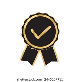 Quality certificate icon isolated on white background. Awards and premium quality. Vector illustration