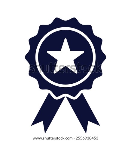 Quality certificate icon isolated on white background. Rosette icon Flat style.