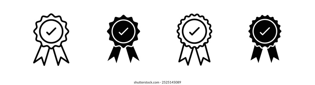 Quality certificate vector vector filled and outlined iconss collection