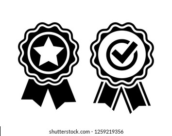 Quality certificate vector icon isolated on white background