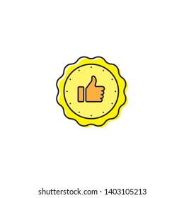 Quality certificate vector icon, isolated on white background