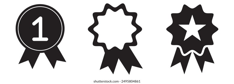 Quality certify badge icon set.