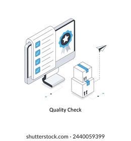 Quality Check isometric stock illustration. Eps 10 File stock illustration.