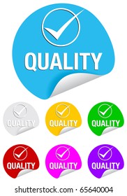 quality check mark,round stickers
