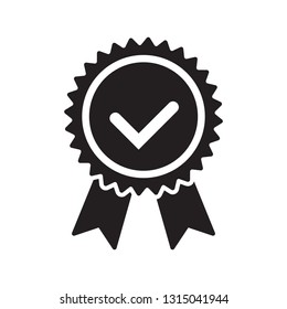 Icono de cinta de comprobación de calidad. Certificado de producto vector o la mejor elección recomendada etiqueta de certificado aprobada para la comprobación de garantía