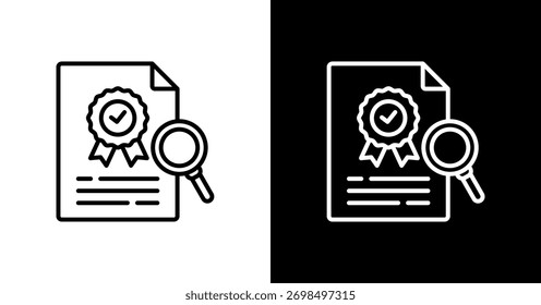 Diseño de conjunto de iconos blancos de control de calidad