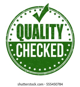 Quality checked grunge rubber stamp or sign on white background, vector illustration