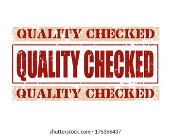 quality checked grunge stamp on whit vector illustration