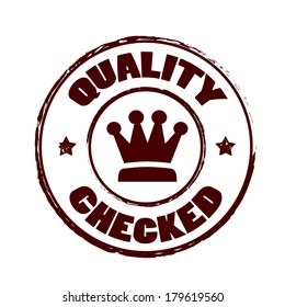 quality checked grunge stamp on vector illustration