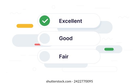 Quality checking concept. Ranking and rating on internet. Communication at webpage. Feedback and review from users at website. Cartoon flat vector illustration isolated on white background