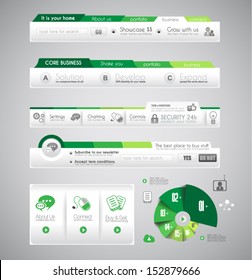 Qualitativ saubere Web-Elemente für Blog und Websites. Symbole, Kopfzeilen, Karussell, Infografiken und viele Symbole.