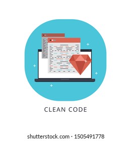 Quality coding concept design on clean background