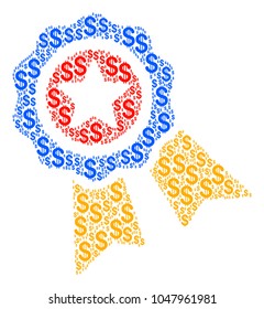 Quality collage of dollar symbols. Vector dollar icons are organized into quality illustration.