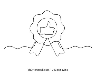 Ganador del premio de calidad y cumplimiento ilustración vectorial de dibujo continuo de una línea.