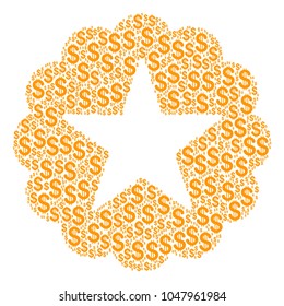 Quality composition of dollar symbols. Vector dollar currency icons are united into quality composition.